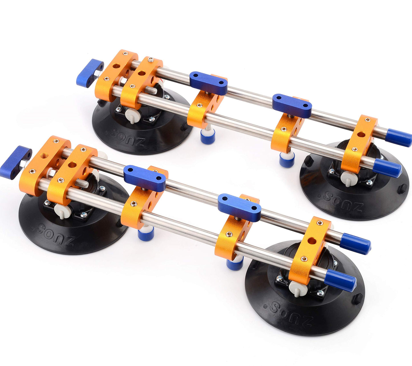 ZUOS A Pairs of Seamless seam Setter with 6" Suction Cups for Seam Joining & Leveling/Professional Countertop, granite， Stone, Marble Slab Installation. (double pole 2 PCS)
