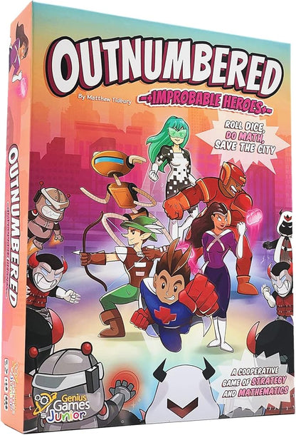 Outnumbered: Improbable Heroes Board Game - A Mensa Award Winning Superhero Math Game | Fun &amp Educational Game for Kids Adults and Families | STEM Toy to Learn Multiplication &amp Division