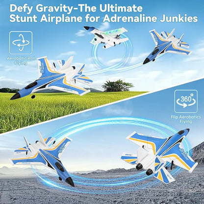 4DRC G1 RC Plane for Adults Kids RC Airplane Fighter Jet 2.4GHz 4 Channel 6-axis Gyro Stabilizer RTF Glider Aircraft Plane Toys Easy to Fly Remote Control Airplane Glider for Kids &amp Beginners