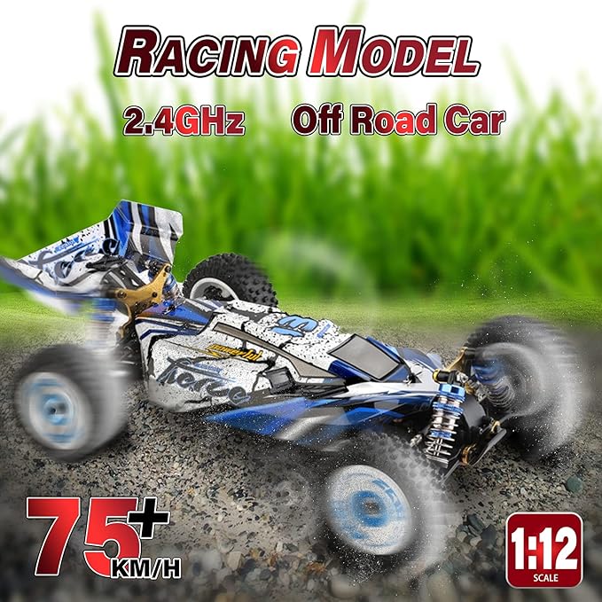 GoolRC WLtoys 124017 V2 RC Car 1:12 Scale 2.4GHz Remote Control Off-Road Buggy Drift Car RTR with Brushless Motor and Metal Chassis for Adults