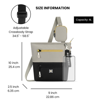 Sherpani Sadie, Nylon Crossbody Bag, Lightweight Shoulder Bag, Travel Cross Body, Crossbody Purse for Women, RFID Protection, Removable Coin Purse, Travel Gift (Chromatic Classic)