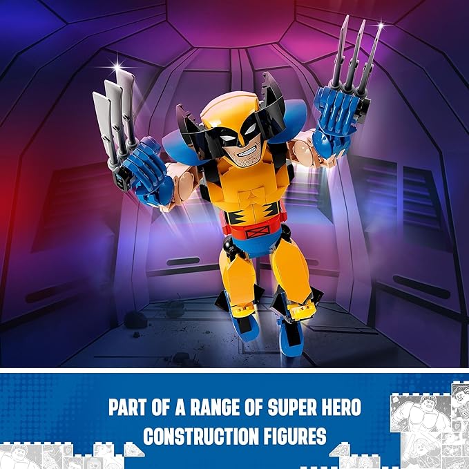 LEGO Marvel Wolverine Construction Figure 76257 Buildable Marvel Action Figure Fully Jointed Marvel Collectible with 6 Claw Elements for Play and Display X-Men Super Hero Gift for Kids Ages 8-12