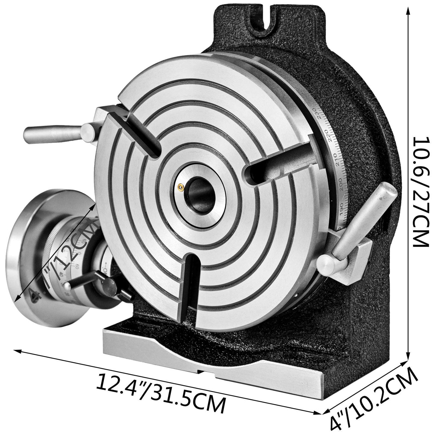 VEVOR Rotary Table 8 Inch/200 MM Horizontal Vertical Rotary Table 3-Slot Rotary Table for Milling Machine MT-3 Rotary Table for Milling 360 Degrees Precision Rotary Table
