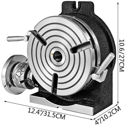 VEVOR Rotary Table 8 Inch/200 MM Horizontal Vertical Rotary Table 3-Slot Rotary Table for Milling Machine MT-3 Rotary Table for Milling 360 Degrees Precision Rotary Table