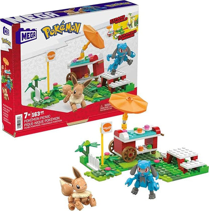 MEGA Pokémon Action Figure Building Toys Set Pokémon Picnic With 193 Pieces 2 Poseable Characters Eevee and Riolu Gift Idea For Kids