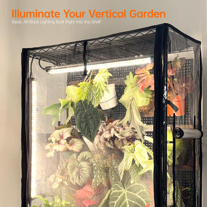 Bstrip Indoor Greenhouse Cabinet with Pegboard, Indoor Greenhouse with 4 Pack 96W Full Spectrum Grow Light for Indoor Plant, Foliage Plants, 29.5"x13.8"x59"