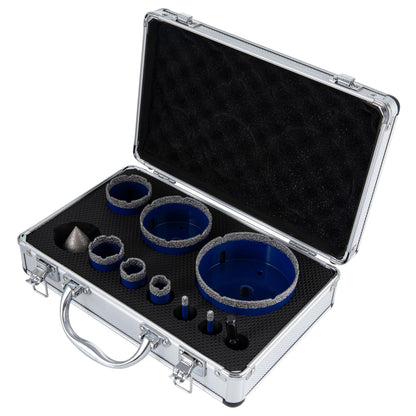 MDBTTOOLS Diamond Core Drill Bits 10Pcs, Tile Diamond Drill Bits Set,Porcelain Hole Saw, Cutter for Marble Ceramic Granite(6/6/20/25/35/50/75/100mm/2 inch)