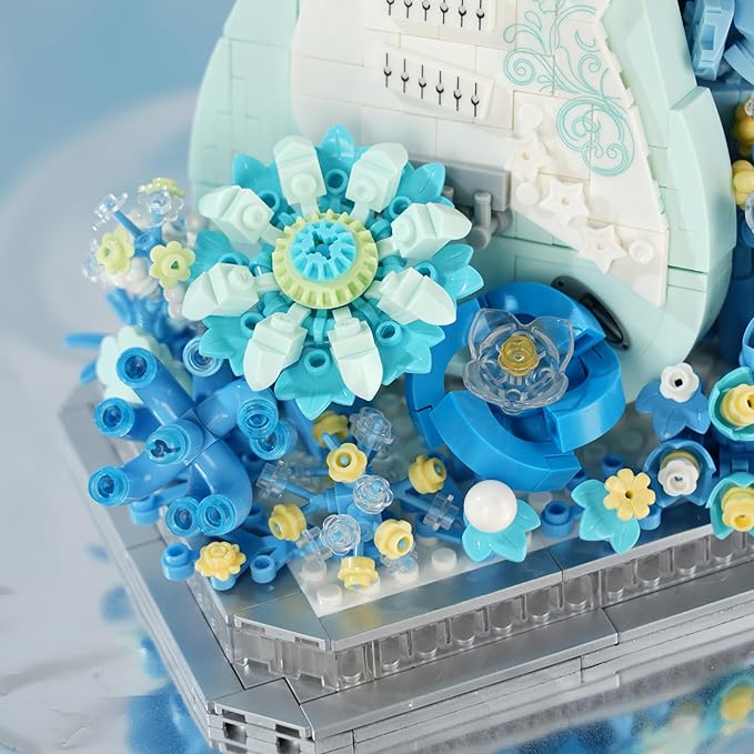 Flower Bouquet Guitar Building Blocks Set 1125PCS Music Instruments Guitar Bricks Set Gifts for Adults and Kids (bass)
