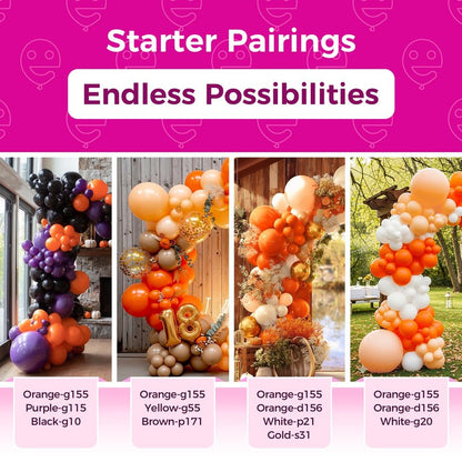 Bezente Orange Balloons Latex Party Balloons - 100 Pack 12 inch Orange Round Helium Balloons for Birthday Bridal Shower Halloween Party Decoration