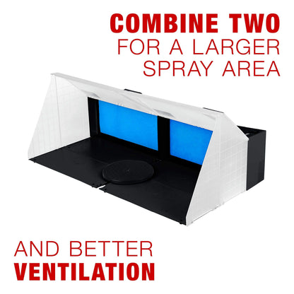 Master Airbrush Portable Airbrush Spray Booth Station with 25W Fan, Turntable & 5.6' Extension Hose, 16.5"x19"x13.5" Hobby Airbrush Booth for Painting, Models, Arts, Crafts, Cakes