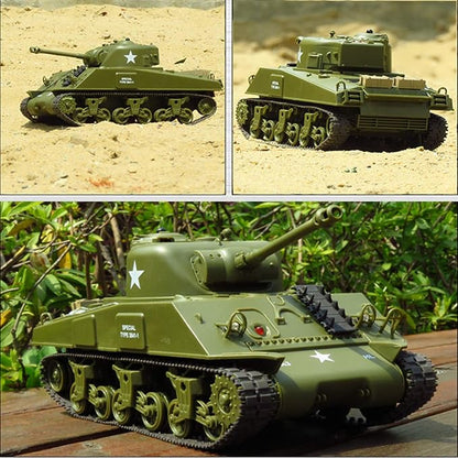 POCO DIVO Sherman M4A3 US Medium Tank RC IR Battle Panzer 2.4Ghz 1/30 Scale Model Military Vehicle w. Sound &amp Light