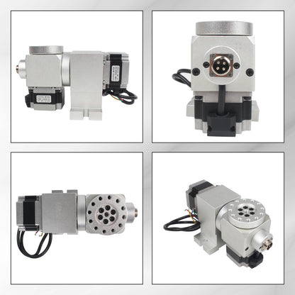 CNCTOPBAOS Rotation 5th Axis Rotary Table,CNC 4th Axis A Axis B C Axis Dividing Head,Waterproof Nema23 Stepper Motor,No Backlash Harmonic Reducer Gearbox 50:1 for CNC Router Engraving Milling Machine