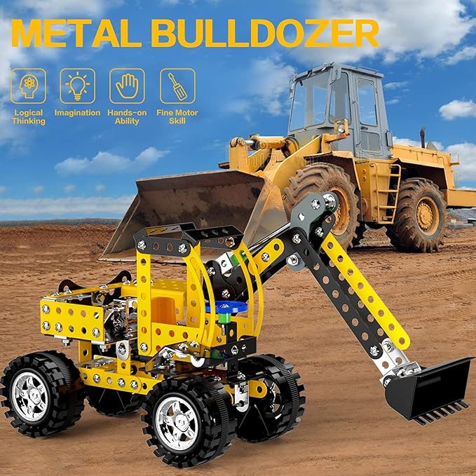 Lucky Doug Stem Building Projects Toys for Kids Boys 8 9 10 11 12 Year Old Metal Building Construction Model kit Building Blocks DIY Toy