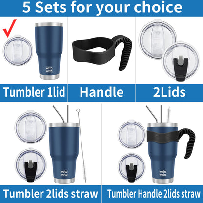 WETOWETO 30 oz Tumbler Stainless Steel Vacuum Insulated Coffee Cup Double Wall Vacuum Coffee Cup Thermal Cups for Hot and Cold drinks, Suitable for Beach, Travel (Navy Blue, 1 Pack)