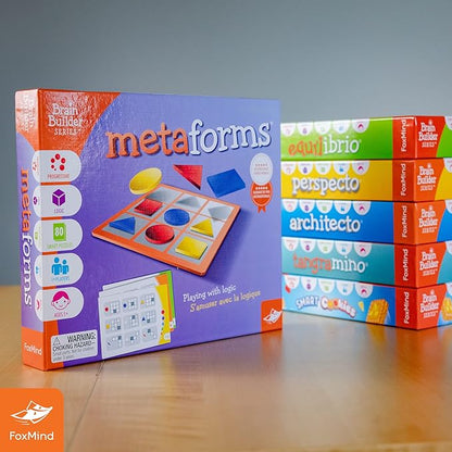 FoxMind Games: MetaForms Logic and Deductive Reasoning Puzzle Game 80 Smart Puzzles to Work Through 6 Levels of Complexity Develops STEM Skills 1+ Players for Ages 5 and up