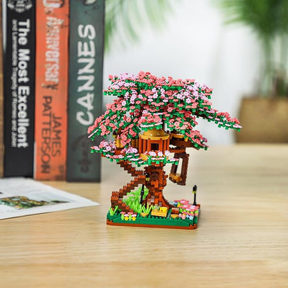 Cherry Blossom Bonsai Tree Mini Micro Building Set Japanese Sakura Tree House Model Sets for Adults Flowers House Mini Bricks Building Kit Creative Gift Toys for Teens 14 (2138PCS)