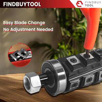 FINDBUYTOOL 13 Inch Helical Cutterhead for DeWalt Planer DW735 DW735X DW735-XE, 4 Rows for DeWalt Thickness Planer, Quiet & Efficient Upgrade Replacement Blade for DW735 Series Planer