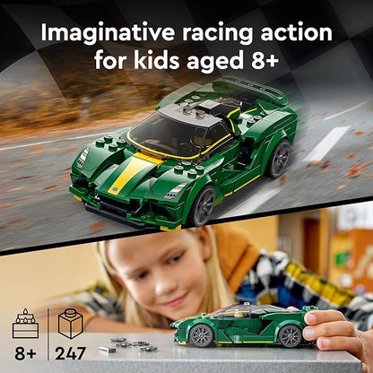LEGO Speed Champions Lotus Evija 76907 Race Car Toy Model for Kids Collectible Set with Racing Driver Minifigure