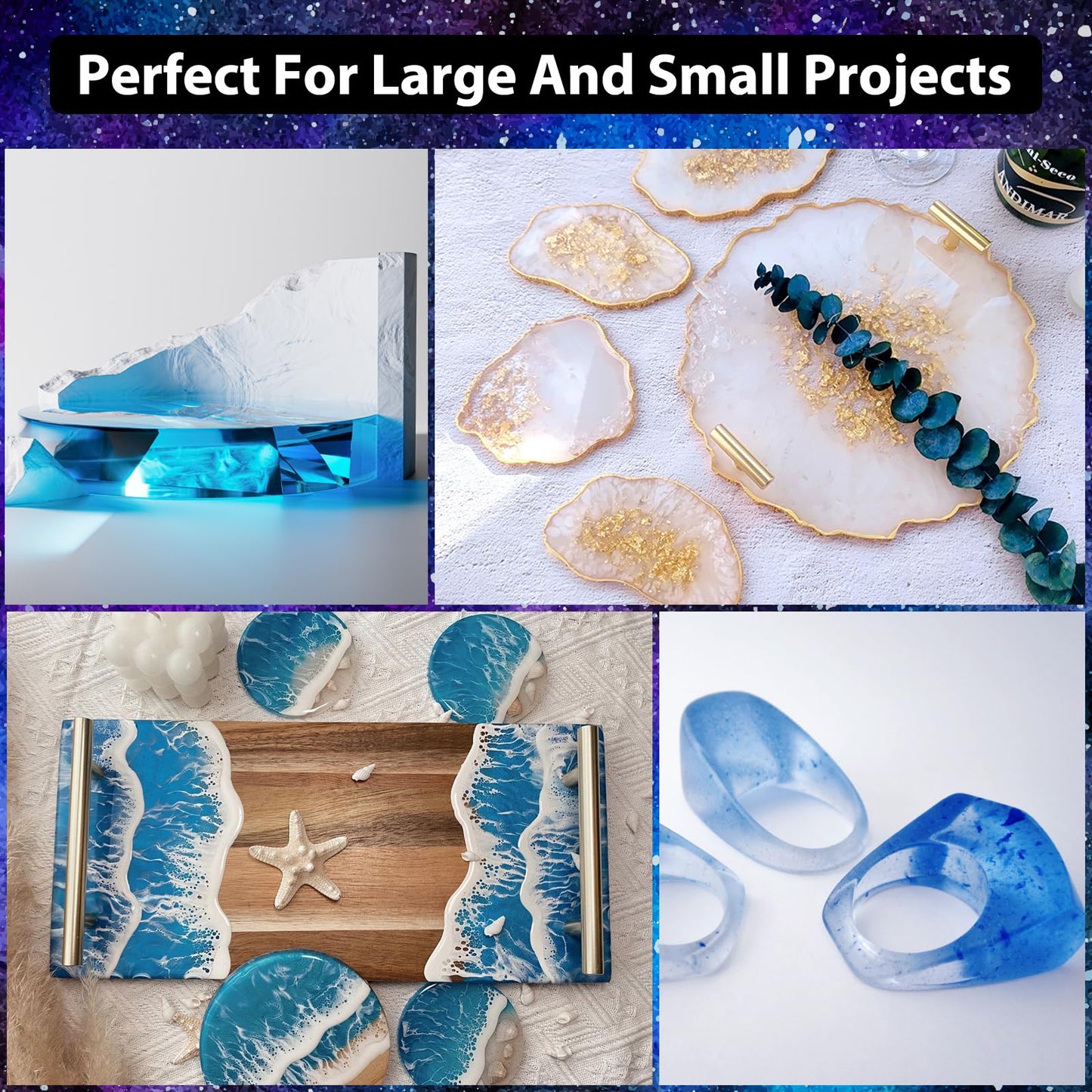 KISREL Epoxy Resin 82OZ - Crystal Clear Epoxy Resin Kit - No Yellowing No Bubble Art Resina Casting for Art Crafts, Jewelry Making, Wood & Molds(41OZ x 2)