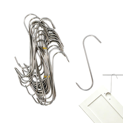Mitoltpoci 40 Pack S Hooks Sharp Tip Lock Hooks for Powder Coating Bundle with Cabinet Door Painting Hanger System with Drying Rack – Includes 10Pack Metal Hangers with 50 Zinc Screws