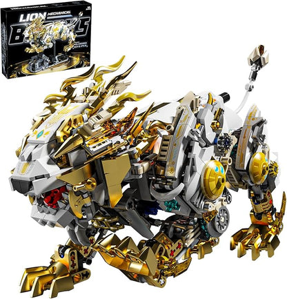 Mechanical Lion Building Block Toy Set Futuristic Mechanical Beast Model with Movable Parts &amp Gears Premium Mechanical Building Kit with Display Stand Ideal Gift for Boys &amp Adults