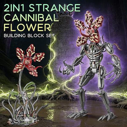 2 in 1 Strange Cannibal Flower Building Blocks Sets Horror Model Toys for Adults Teens 858 PCS