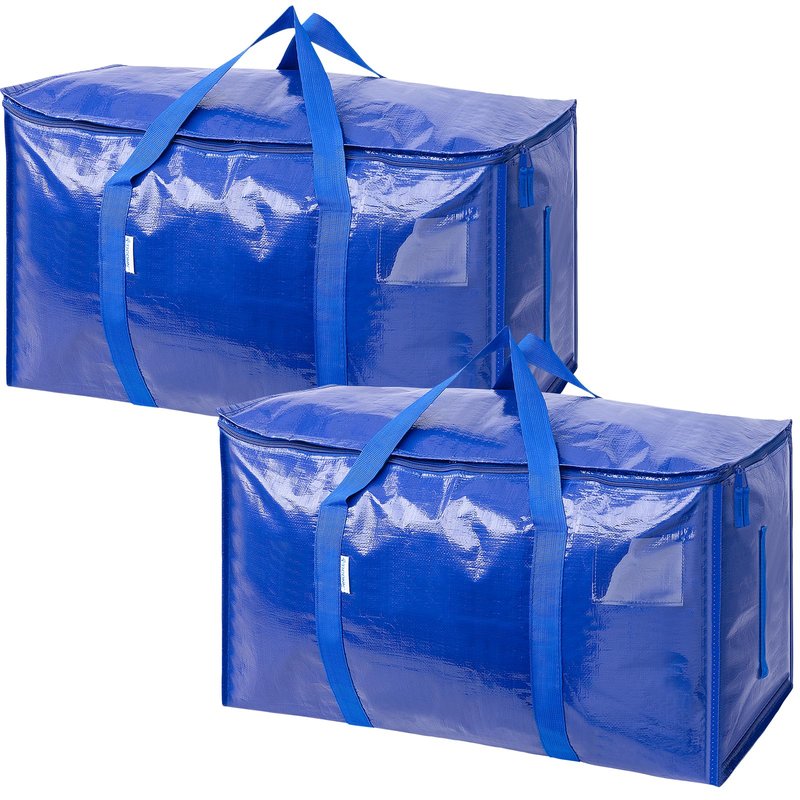 TICONN 2 Pack Extra Large Moving Bags with Zippers & Carrying Handles, Heavy-Duty Storage Tote Moving Boxes for Space Saving (2 PK, 30 Gallon)