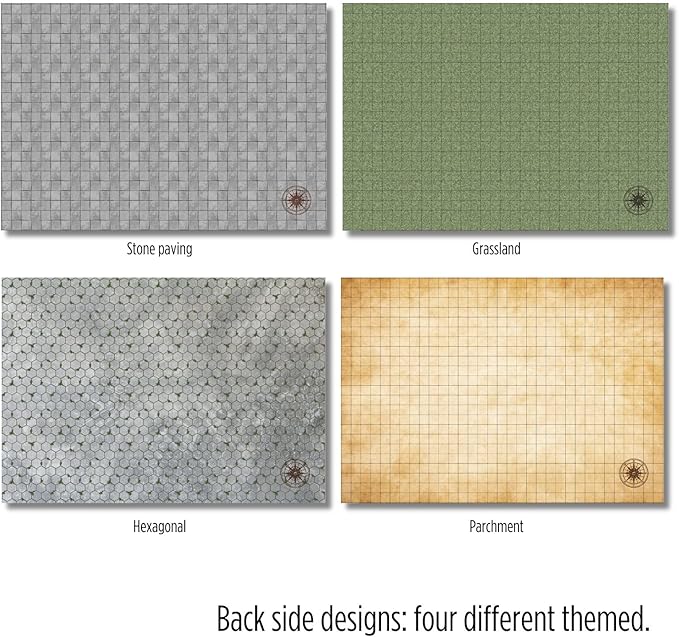 iPEAU|DND Map Starter Set Tabletop Mat 4 Dry Erase Boards 23×33 with 1 Grid&ampHex RPG Battle Mat for Dungeon and Dragons Accessory Pathfinder&amp Warhammer Reusable Flexible GM Layout System Acce