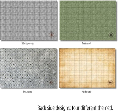 iPEAU|DND Map Starter Set Tabletop Mat 4 Dry Erase Boards 23×33 with 1 Grid&ampHex RPG Battle Mat for Dungeon and Dragons Accessory Pathfinder&amp Warhammer Reusable Flexible GM Layout System Acce