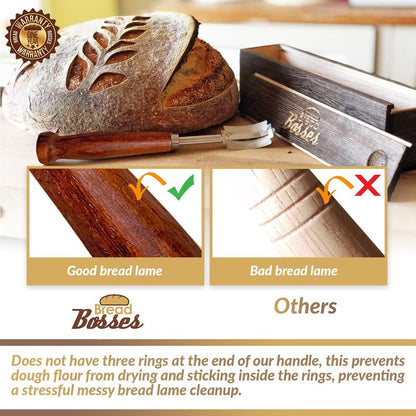 Bread Bosses Bread Bakers Lame Slashing Tool - Dough Making Slasher Tools Baking Sourdough Bread Starter Jar Scoring Knife Razor Cutter Slashing Tool Accessories for Cutting Supplies -Great As A Gift