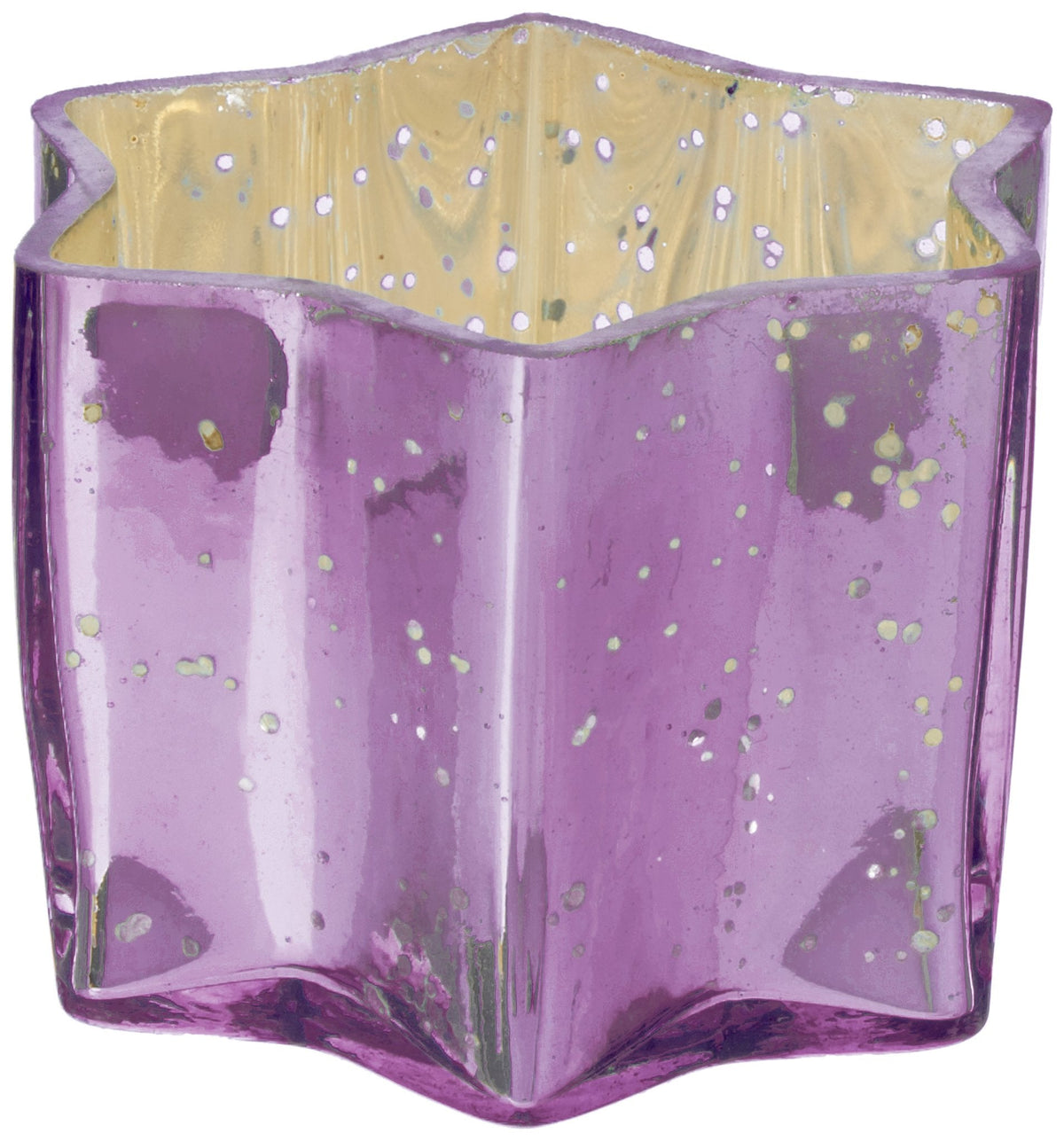 Insideretail 700457-12PUR Mercury Glass Star Tea Light Holders (Set of 12), 7cm x 7cm x 4.5cm, Distressed Purple