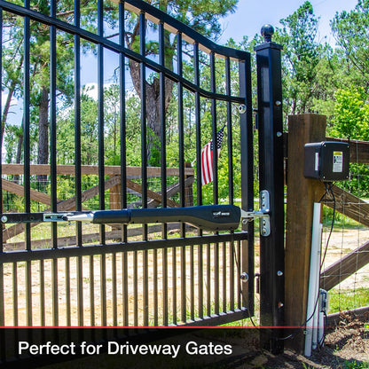 Mighty Mule Gate Opener, Solar and Smart Ready, Heavy Duty Automatic Gate Opener, Gates up to 18ft or 850lb, Single Gate Opener, MM571W