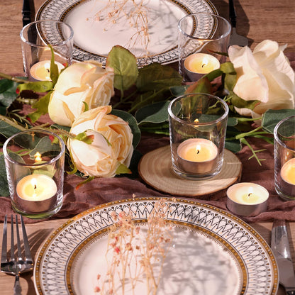 36 Pack Clear Glass Tealight Candle Holders with 36 Tea Light Candles, 4.5-Hour Long Burning Votive Holders for Table Centerpiece, Wedding Decor, Proposal Party & Home Decor