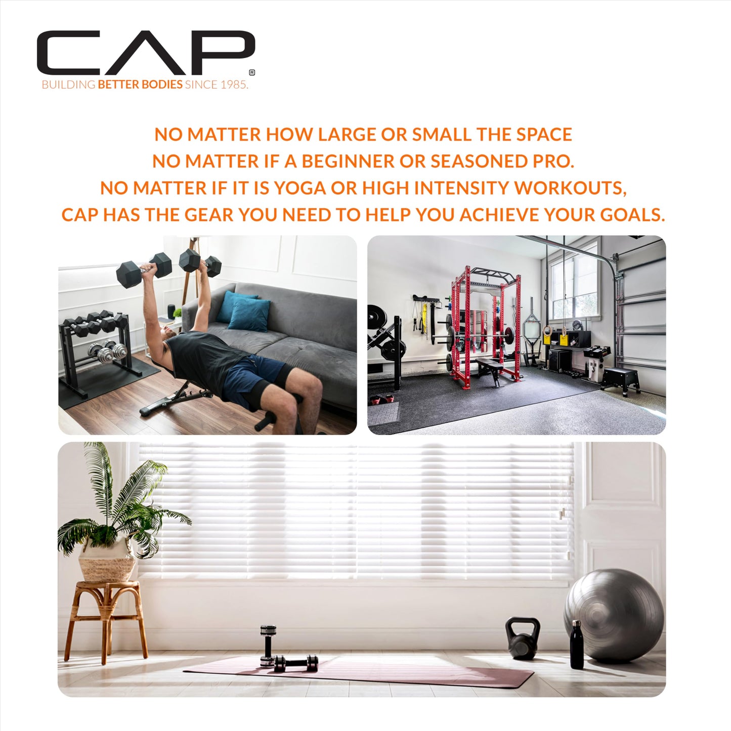 CAP Barbell HHY-CF004B Fitness Yoga Mat, Blue, Original version