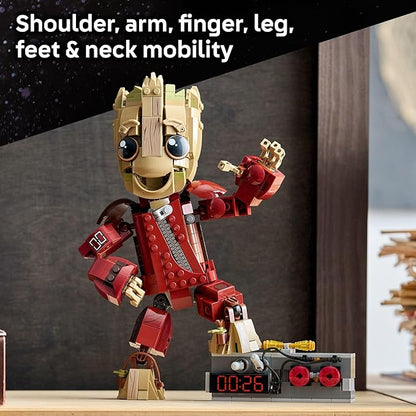 LEGO Marvel Ravager Jumpsuit Groot Building Toy for Boys &amp Girls Ages 10+ - Posable Display &amp Play Figure W/Detonator Device - Gift Idea for Birthdays - 76341