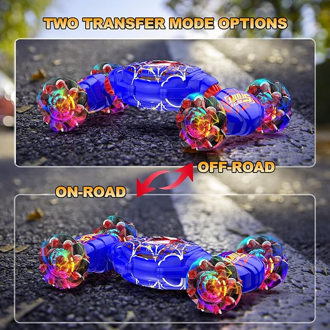 Remote Control Car Gesture Sensing RC Stunt Car 4WD Transform Off-Road Vehicle for 360° Rotation &amp Drift 2.4GHz Hand Controlled Twister Cars RC Cars Toys for Kids Boys Girls Birthday Gift Age