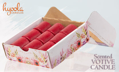 HYOOLA Scented Votive Candles - Baked Apple Votive Candles -12 Hour Burn Time - 9 Pack - European Made