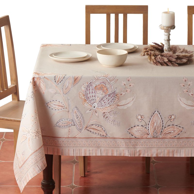 Maison d' Hermine Premium Table Cloth Rectangle Table 100% Combed Cotton 108 x 70 Inches Tablecloth Reusable Decorative for Dining Room, Farmhouse, Home, Party, Festive & Wedding - Society Florals