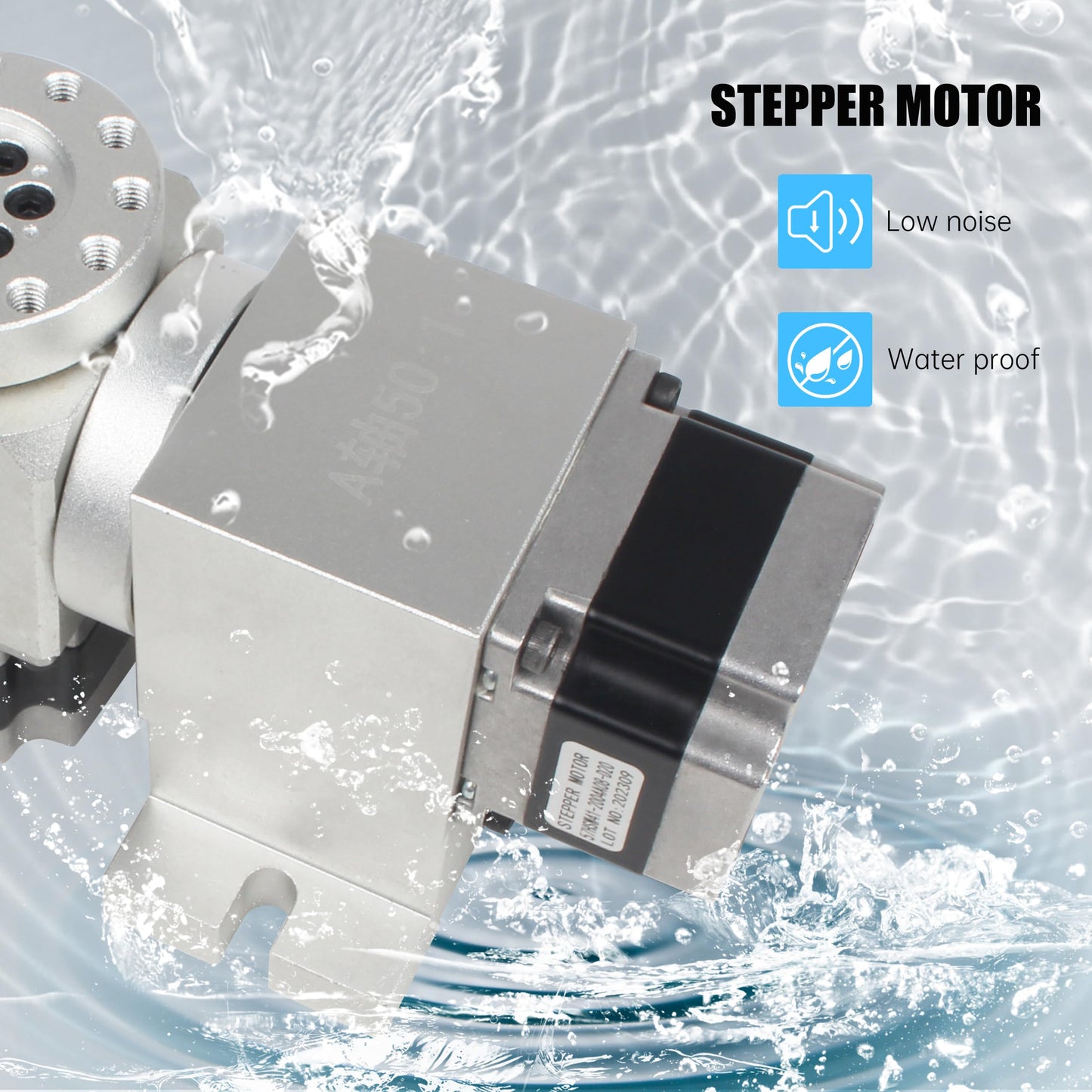CNCTOPBAOS Rotation 5th Axis Rotary Table,CNC 4th Axis A Axis B C Axis Dividing Head,Waterproof Nema23 Stepper Motor,No Backlash Harmonic Reducer Gearbox 50:1 for CNC Router Engraving Milling Machine