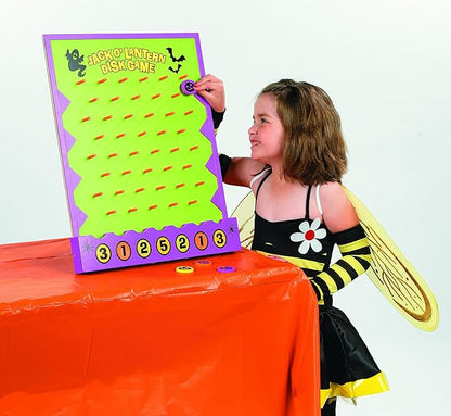 Fun Express Halloween Disk Drop Game 8 Piece Set - Premium Wooden Plinko Board Style Halloween Party Games for Kids &amp Adults | Fall Festival Carnival Games for Indoor &amp Outdoor Activities