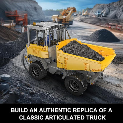 Mould King 17092 Articulated Dump Truck Building Set Engineering Vehicle with Battery and Remote Control Collectible Set for Adults (1230 Pieces)