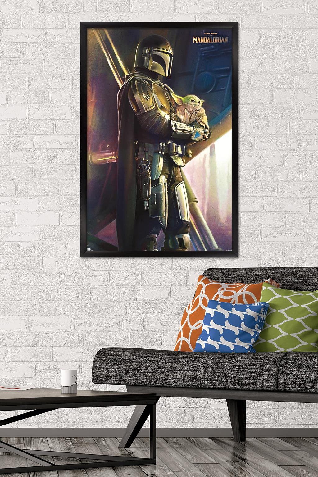 Trends International Star Wars: The Mandalorian - Held Wall Poster, 22.375" x 34", Black Framed Version