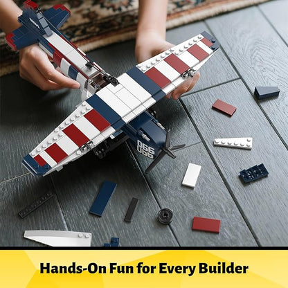 Mould King 24066 Race Plane Model Building Set for Kids STEM Toy Gift for Boys and Girls Ages 8+ Propeller Airplane Blocks Set for Display Collection(540PCS)