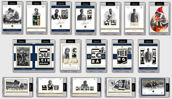 2025 Steve McQueen Keepsake Premiere Edition: 1 Encased Relic and a 5 Card Pack Featuring Authentic Movie Props Cut Signatures Gem Relics