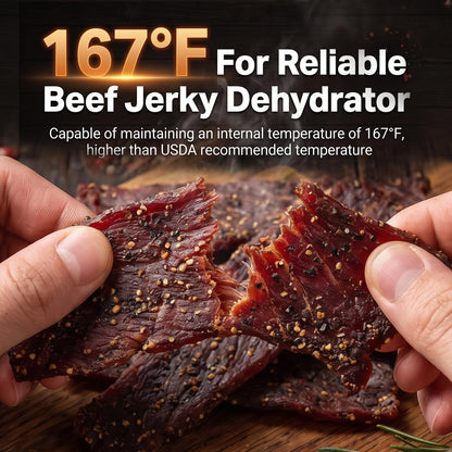 Food Dehydrator machine, 8-Tray Stainless Steel Food Dryer with Timer & Temp Controls, Even-Drying and Auto Shut-off, Quiet Dehydrator Machine for Jerky, Fruit, Herbs, Dog Treats, 650W Powerful