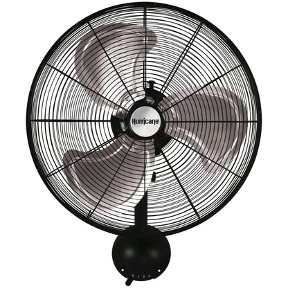 Hurricane Pro High Velocity Oscillating Metal Wall Mount Fan w/ 3 Speeds, Black, 20" - Corded Electric Air Cooling Unit w/ Powerful 4500 CFM Airflow for Home, Garage, Gym, Workshop & Greenhouse