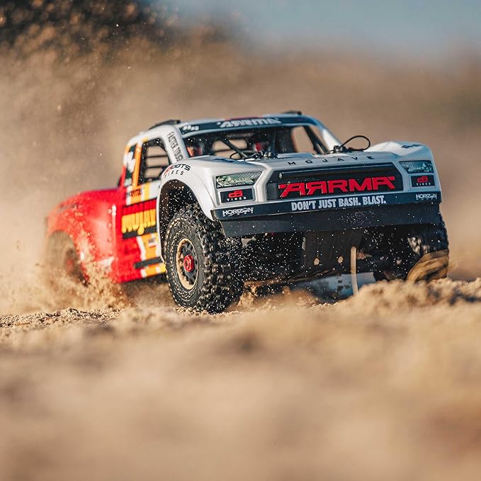 ARRMA Mojave RC Truck 4X4 4S BLX 1/8th Scale Desert Truck RTR (Battery and Charger Not Included) White/Red ARA4404T1
