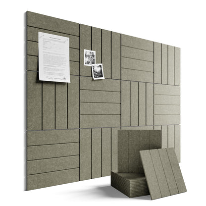 Large Felt Bulletin Board 48" x 36" Cork Board Alternative-12 Pack with 70 Safe Removable Adhesive Tabs, Cork Boards for Walls for Home Office Classroom Pin Board-Earth Brown