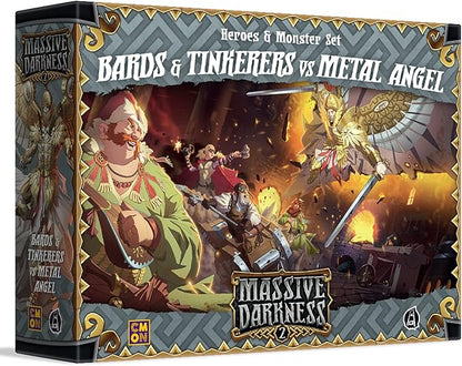 Massive Darkness 2 Bards and Tinkerers Vs. Metal Angel Heroes and Monsters Expansion | Cooperative Strategy Game for Adults and Teens | Ages 14+ | 1-6 Players | Avg. Playtime 60 Mins | Made by CMON