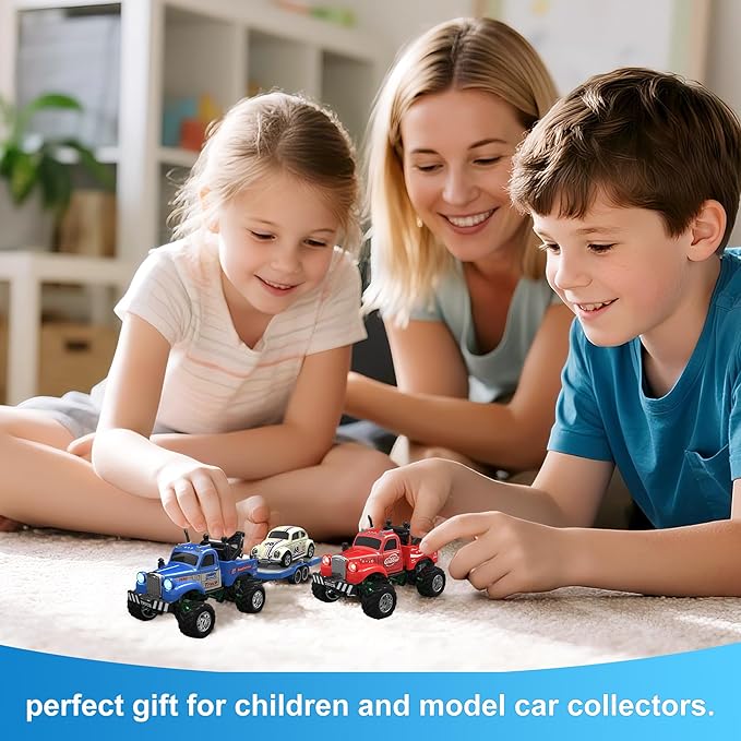 MOONTOY 1:64 Scale Mini Alloy Truck RC Car with LED Lights 2.4Ghz Remote and App Control Toy Car 3-Speed Adjustment Pocket Toy Car for Kids 4-8 Years and Adults (Black)